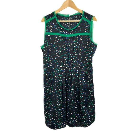 I Heart Ronson Black Green Printed Dress with Pockets Size 16 - Picture 2 of 8